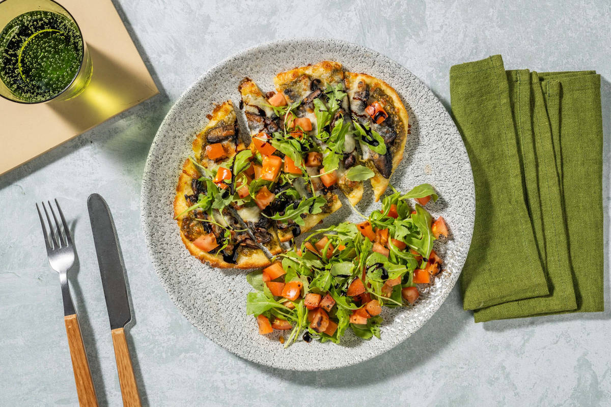 Garlic Portobello Mushroom Naanizza