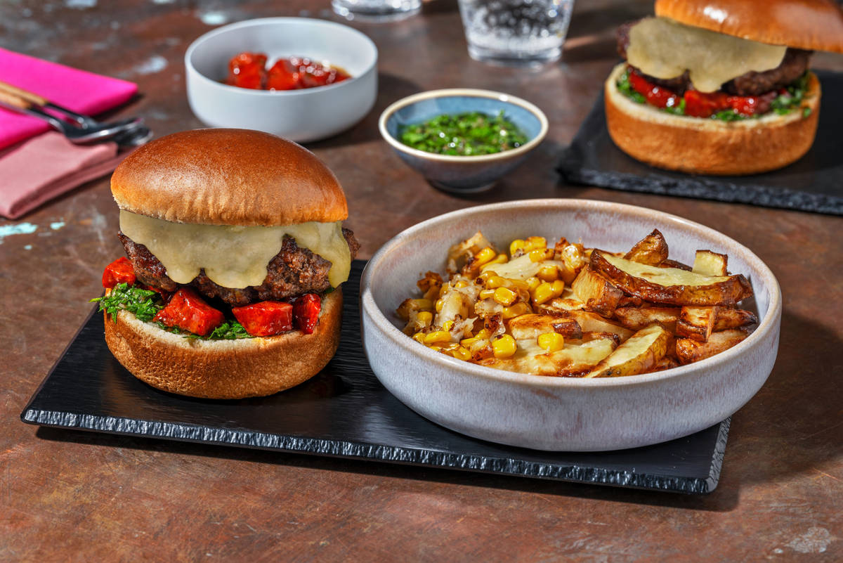 Argentine-inspired Gourmet Beef Burger