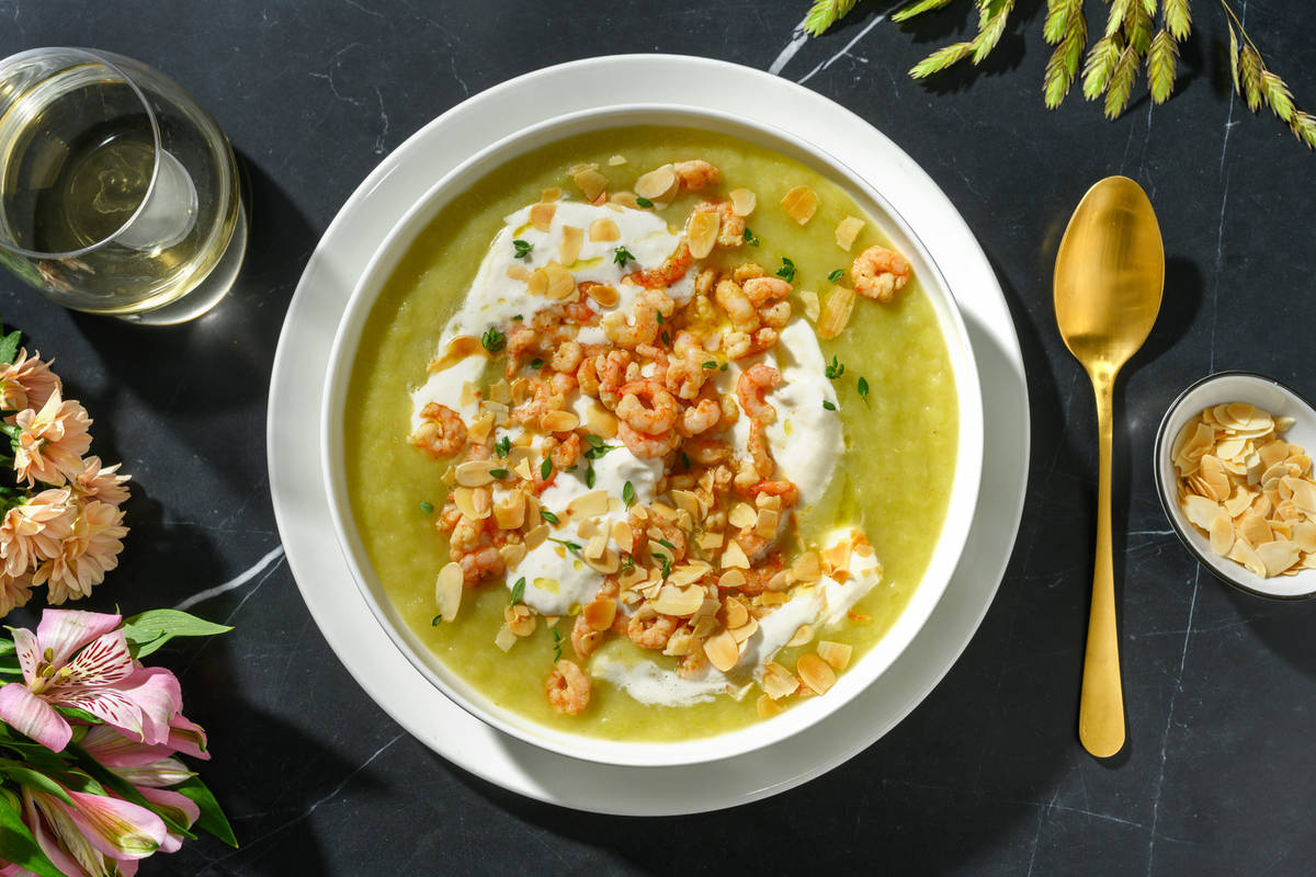 Mazzancolle e burrata su crema allo zafferano