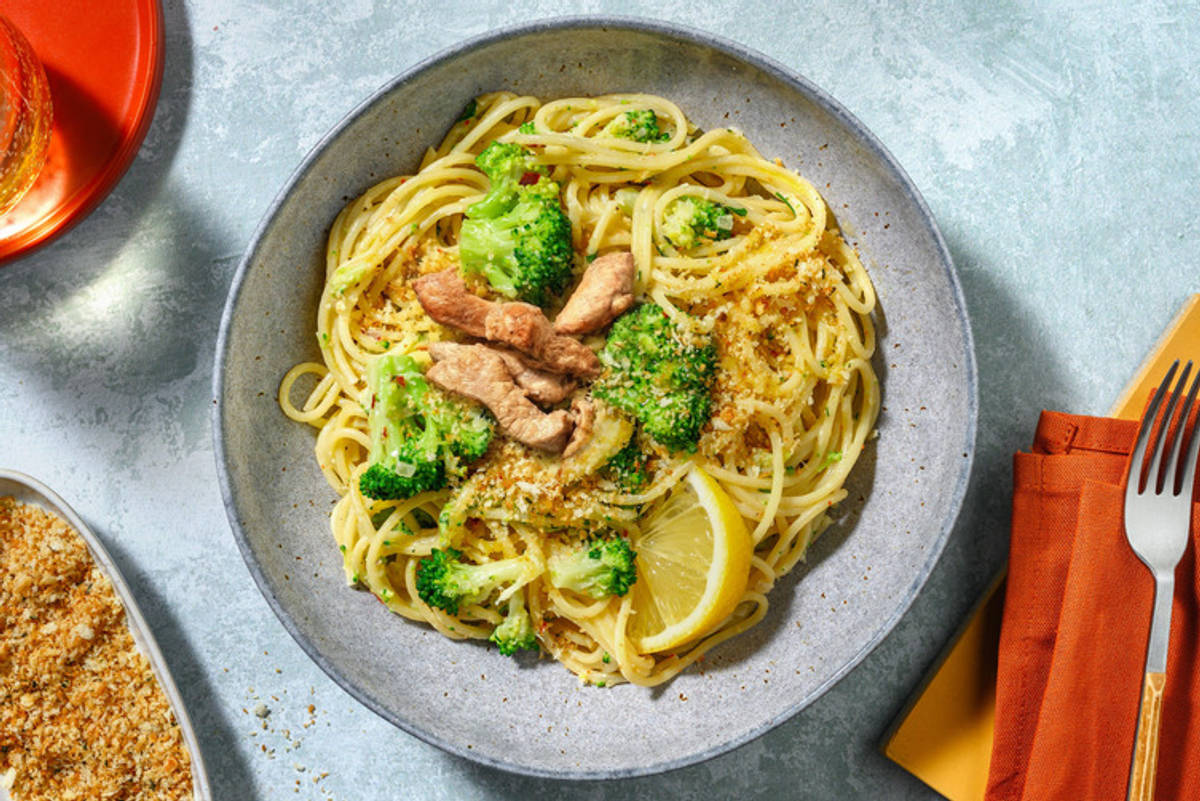 Spaghetti al Limone mit extra Bio-Hähnchen