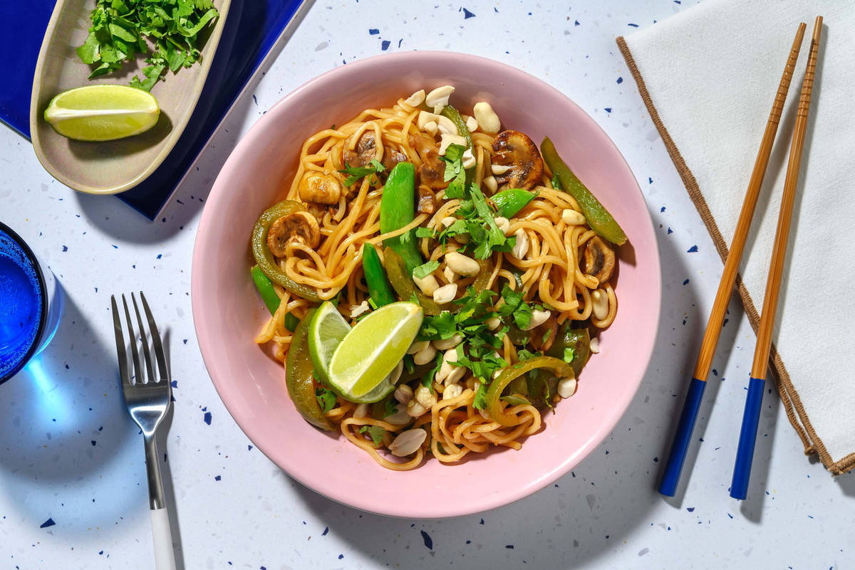 Fragrant Thai Style Veggie Peanut Noodles