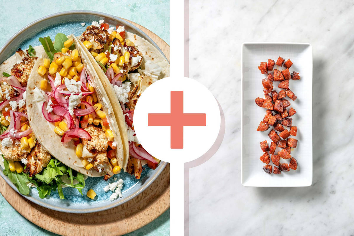 Roasted Chipotle Cauliflower and Chorizo Tacos