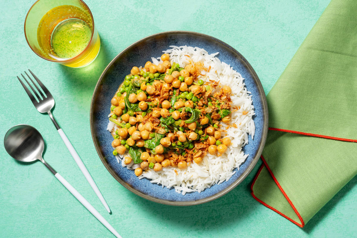 Chickpea Korma and Basmati Rice