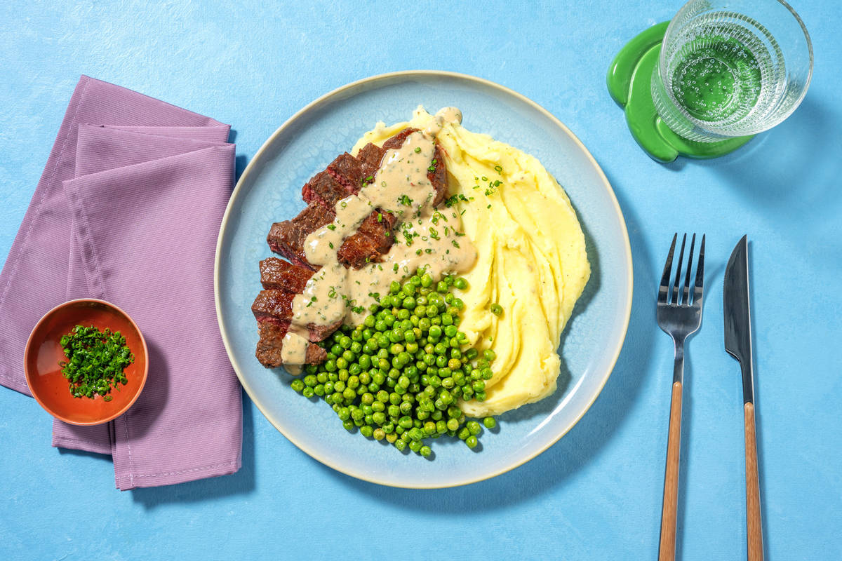 Double Beef in Creamy Chive Sauce