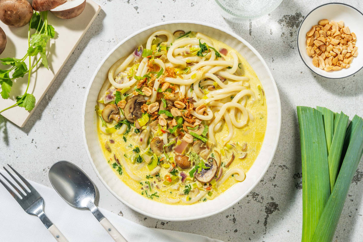 Curry-noedelsoep met kokosmelk