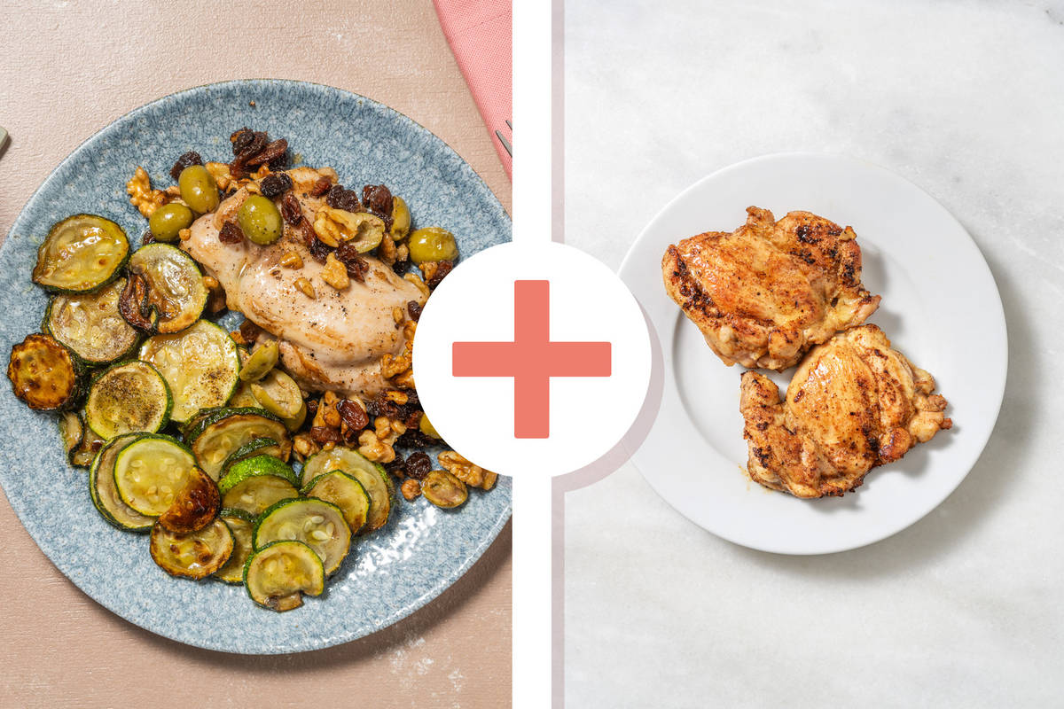 Pollo alle olive, noci e uvetta