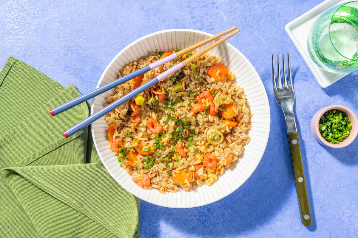  Riso Basmati alla soia e gamberi marinati