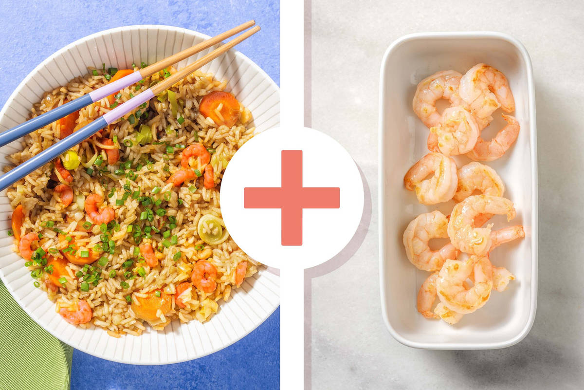 Fried rice ai gamberi e porro