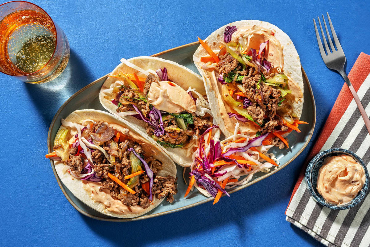 Tacos de bœuf aux saveurs asiatiques