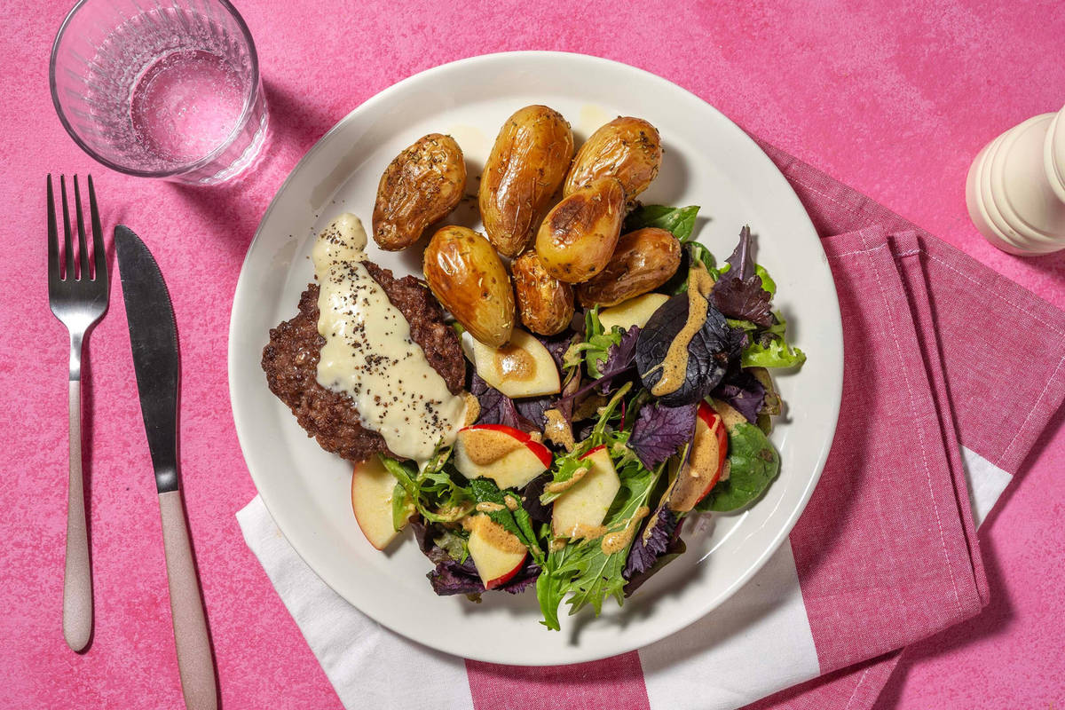 Steak haché sauce camembert