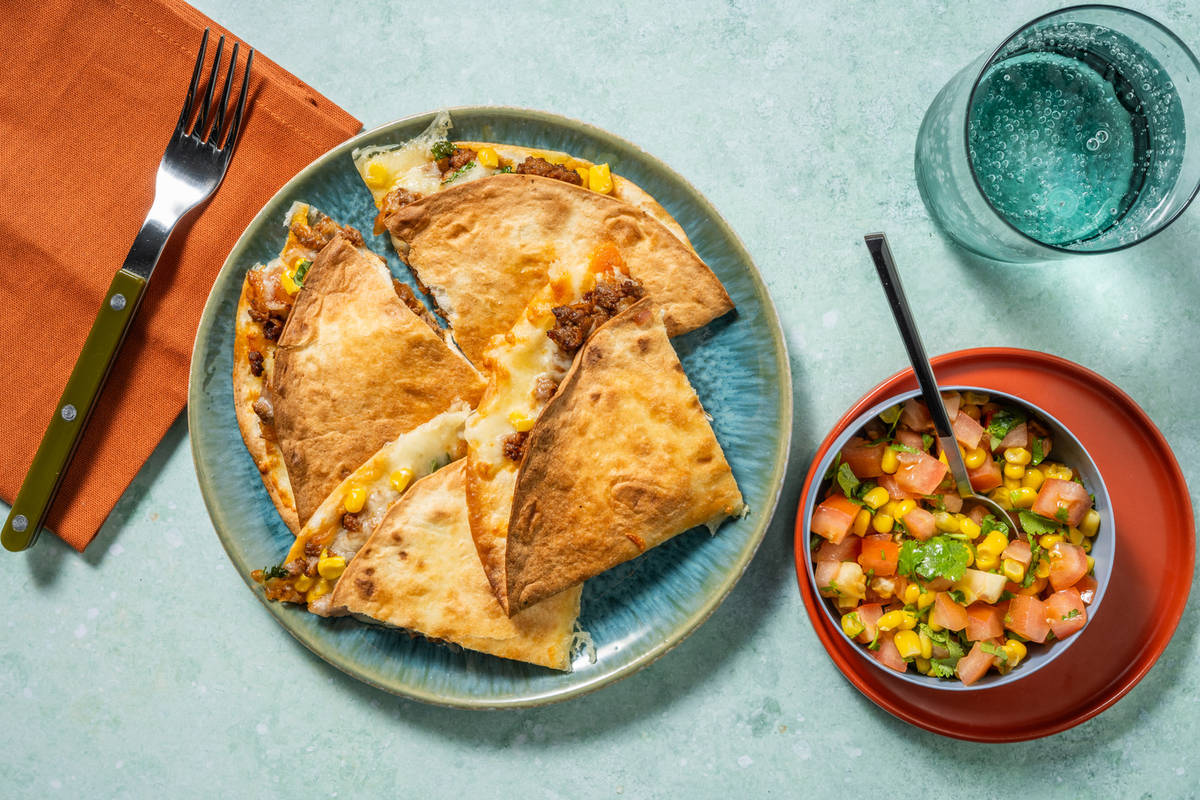 Quesadillas mexicaines bœuf & cheddar
