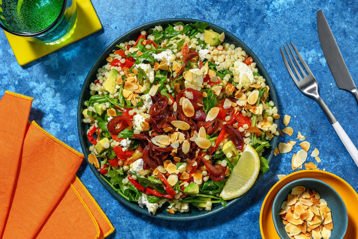 Salade couscous perlé, avocat & chèvre