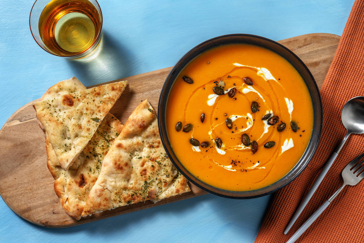 Crema di patate dolci e formaggio di capra