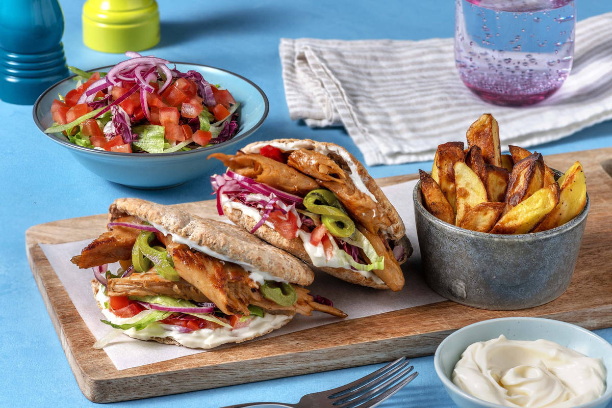 Pitabroodjes met vegetarische shoarma