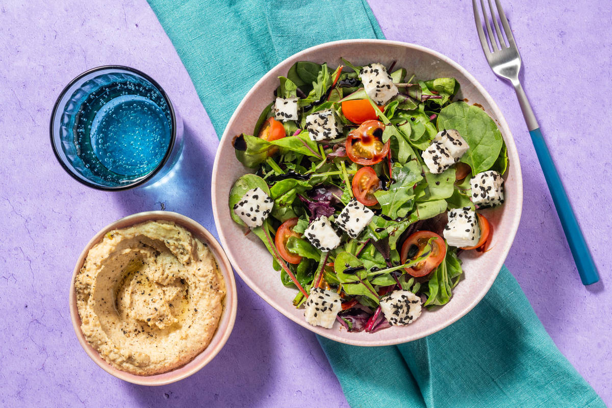 Insalata di Feta Dop e hummus di ceci