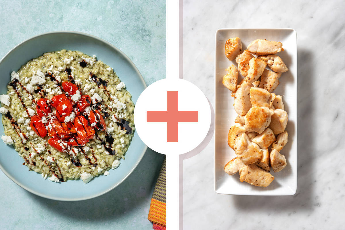 Oven-Baked Chicken Breast Pesto Risotto