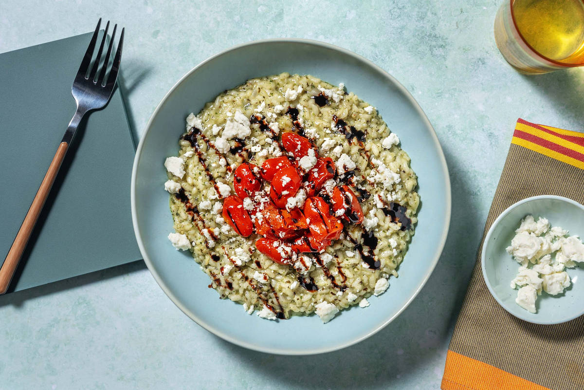 Oven-Baked Pesto Chicken Breast Risotto