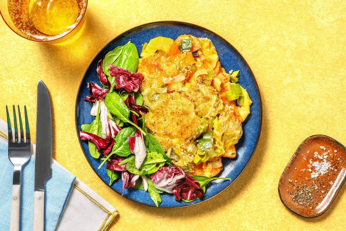 Gratin automnal patate douce & tomme