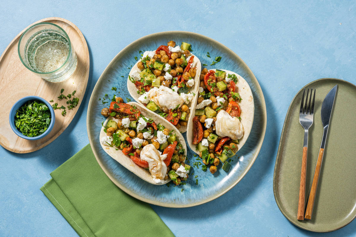 Wraps pois chiches grillés & fromage frais
