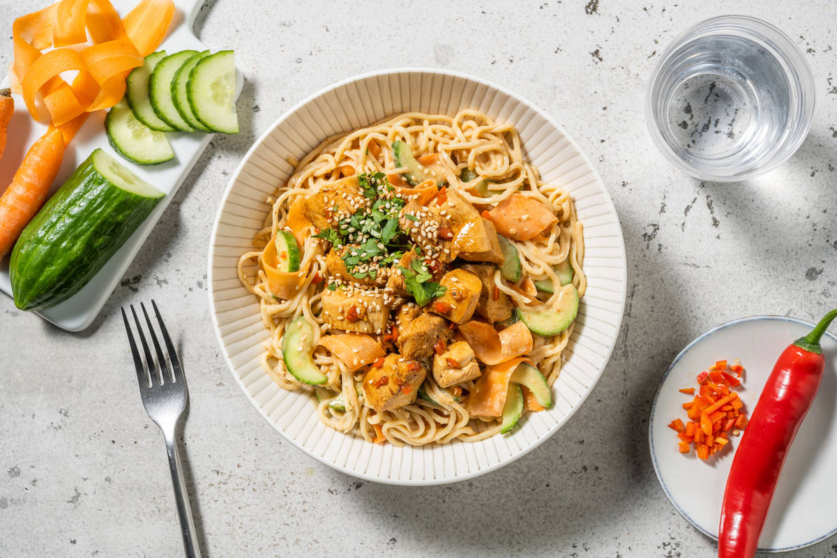 La Fraîche : poulet, crudités & sauce satay