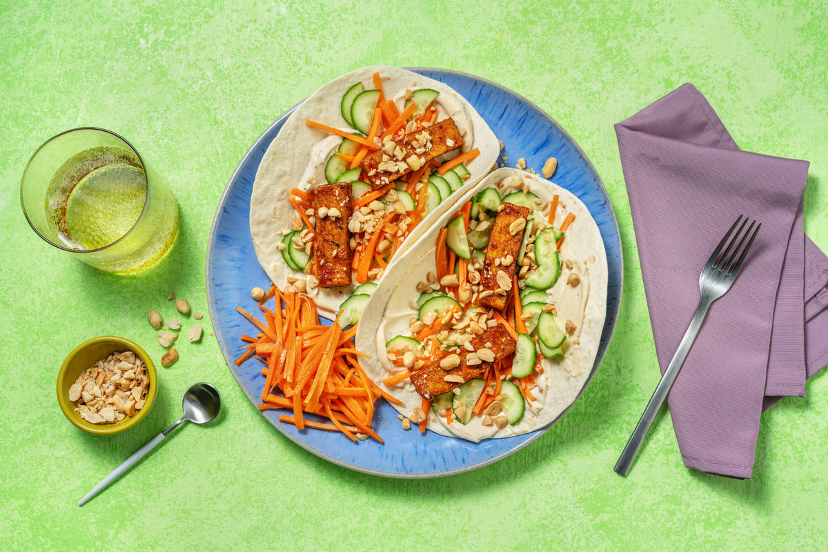Tacos de tofu laqué à l'asiatique