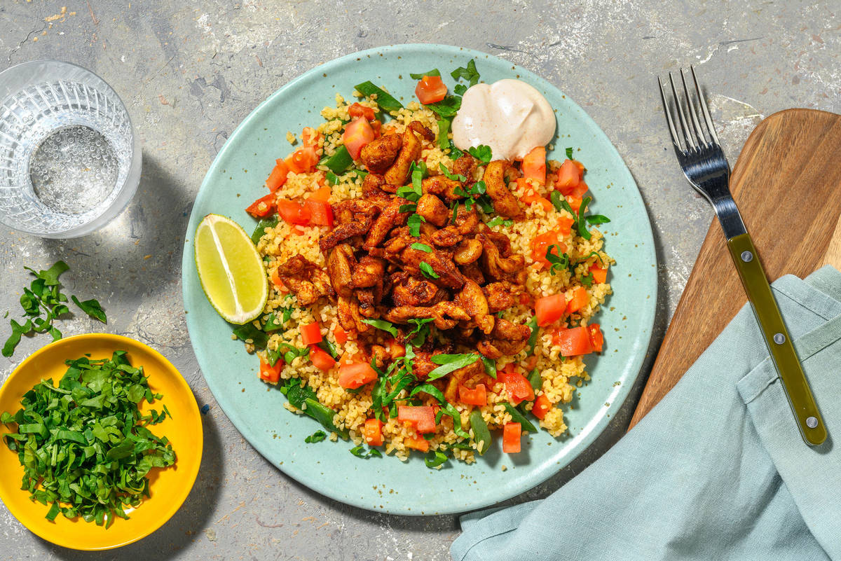 Kipshoarma met frisse tabouleh