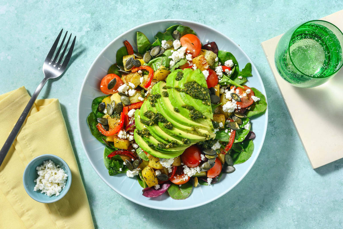 Mediterranean Style Avocado & Pepper Salad