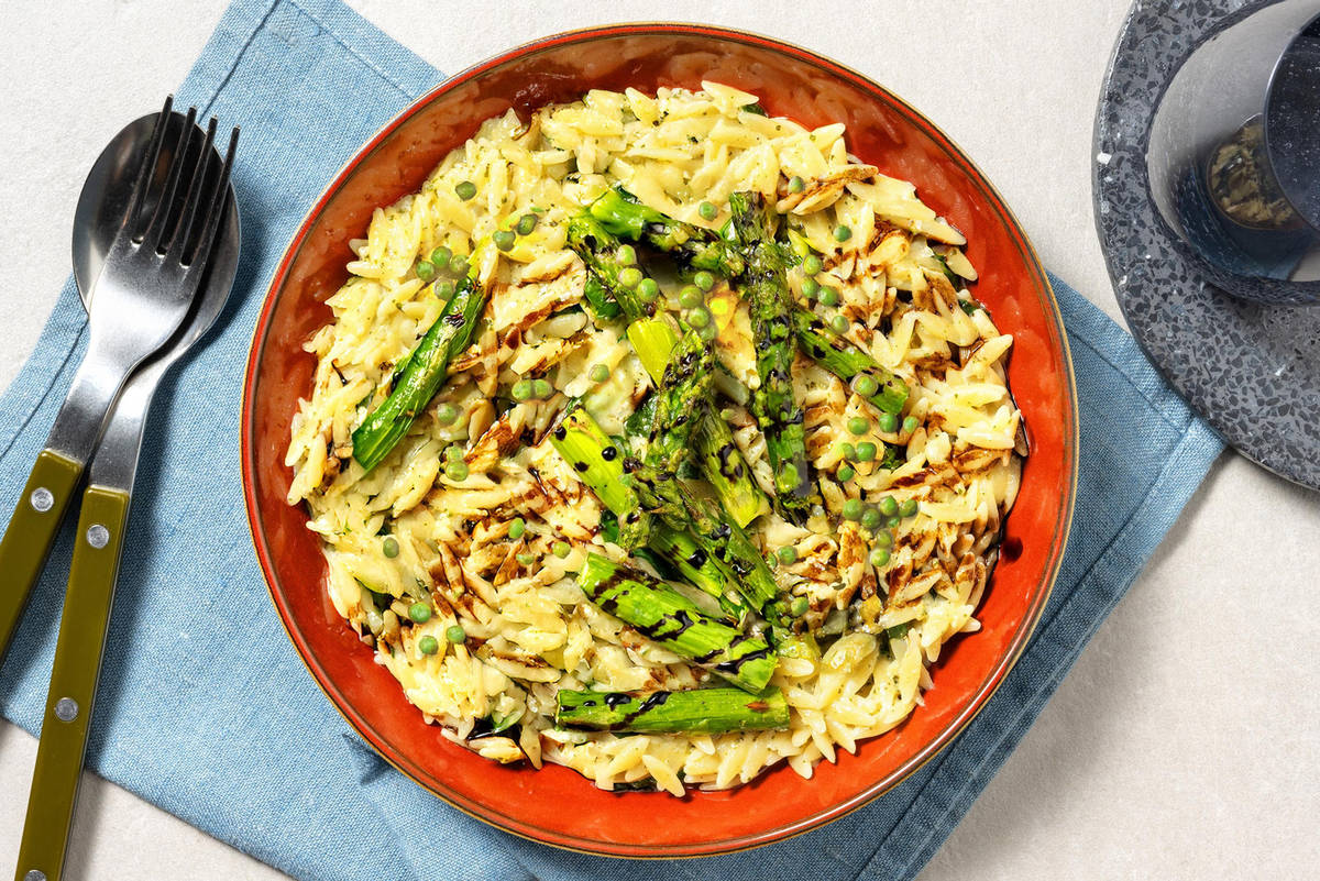 Primavera Chicken and Pesto Orzo