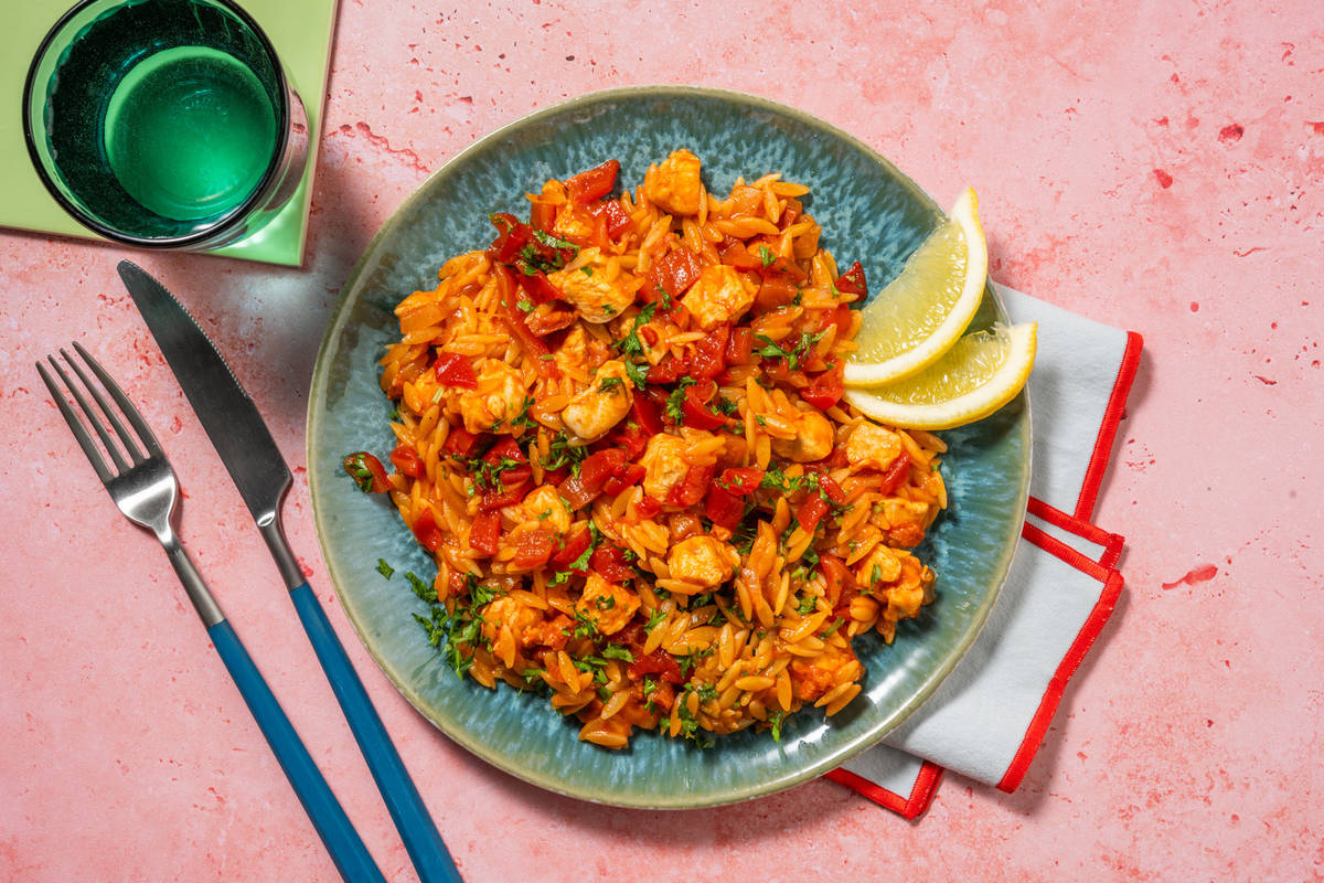 Orzo façon Jambalaya au poulet & chorizo