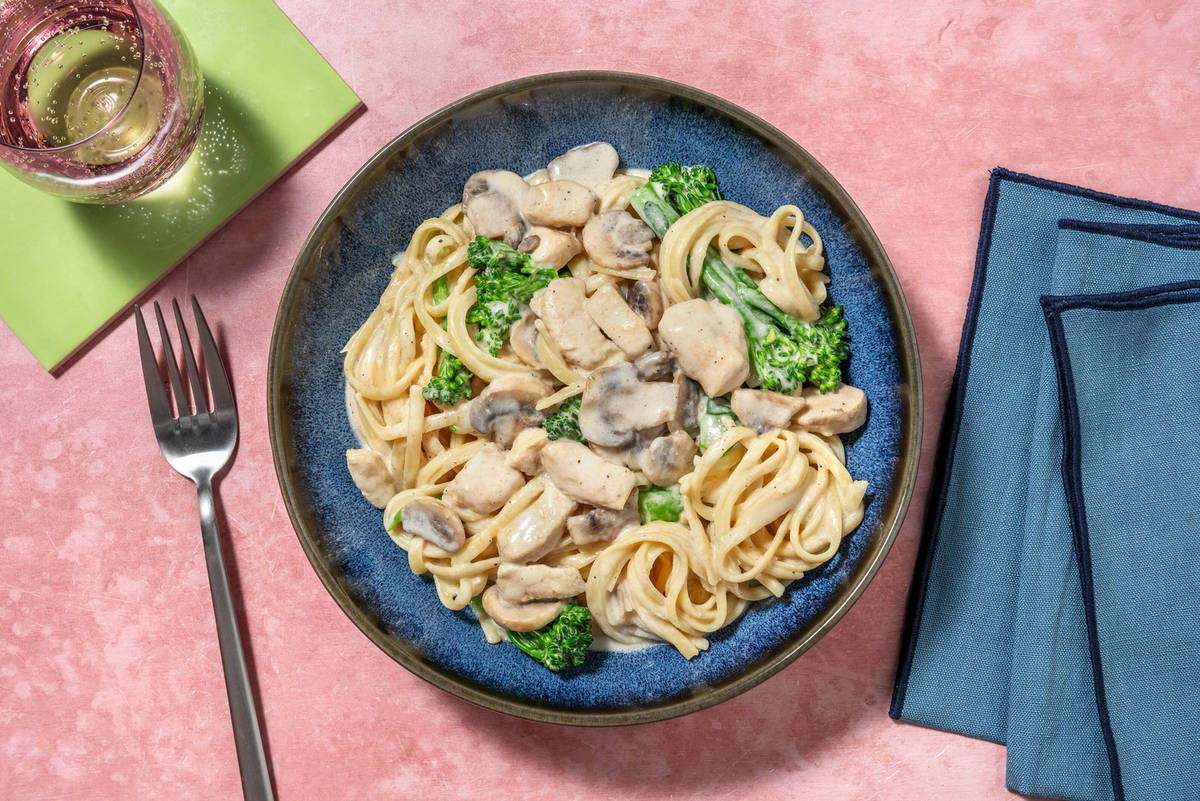 Presto Chicken, Bacon and Mushroom Linguine