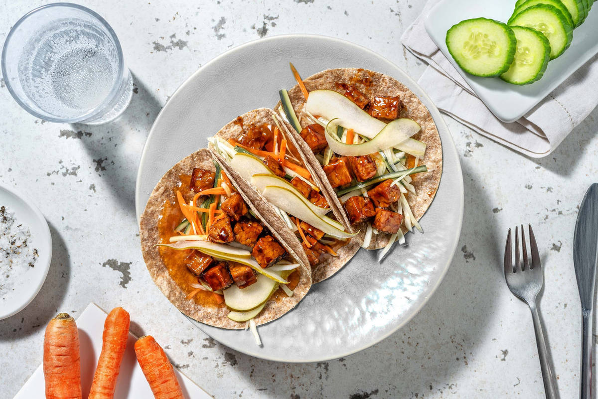 Volkoren wraps met tempeh en mangochutney
