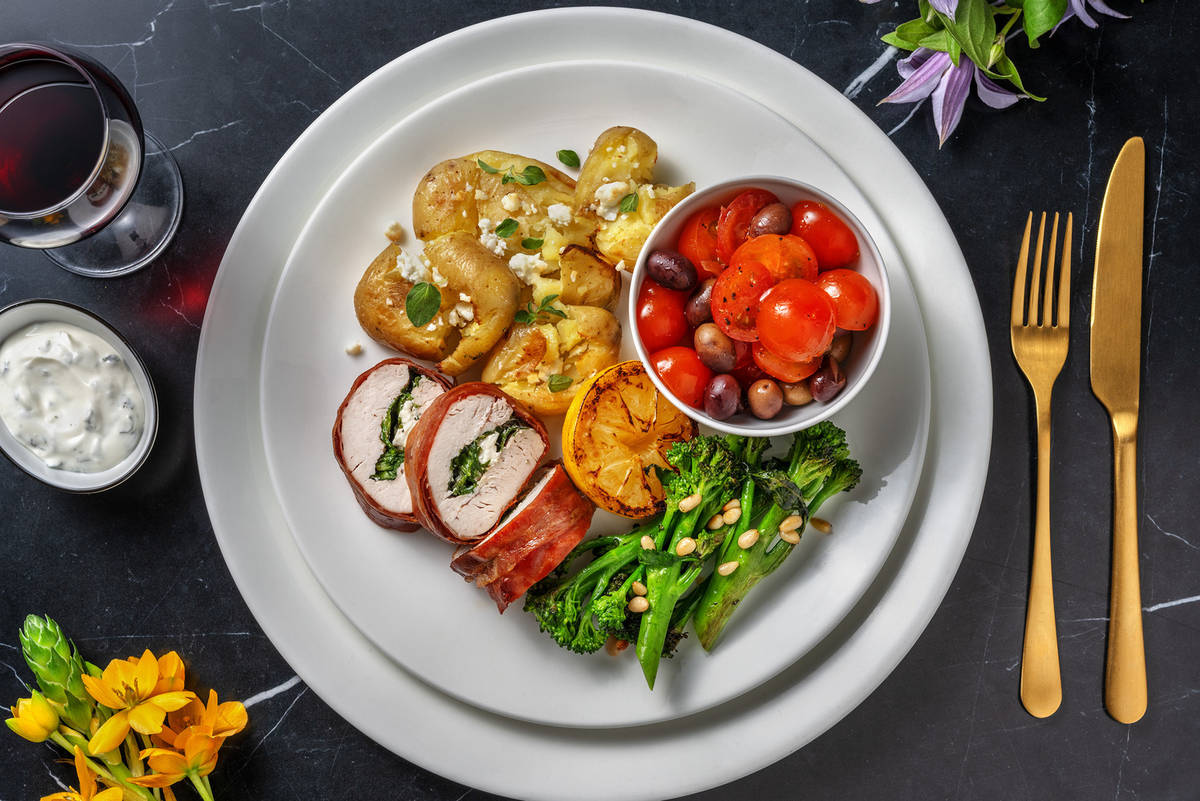 Mediterranean prosciutto-wrapped pork tenderloin