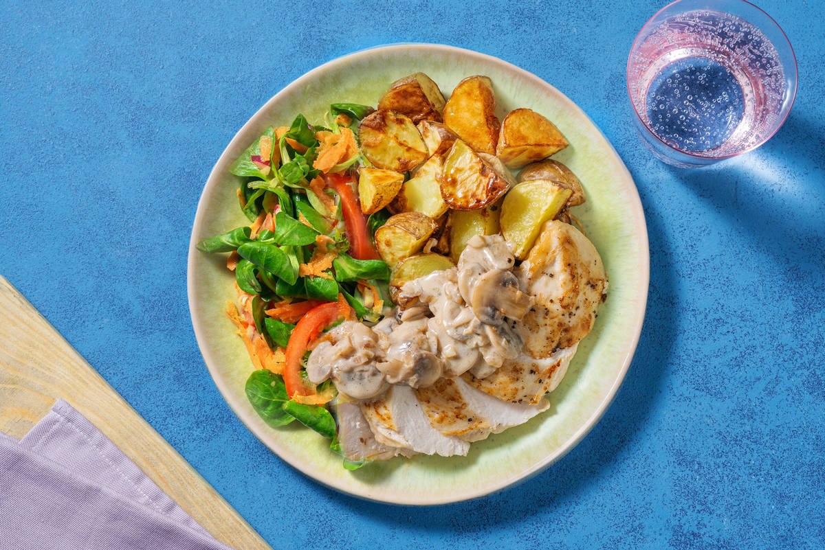 Filet de poulet aux champignons à la crème