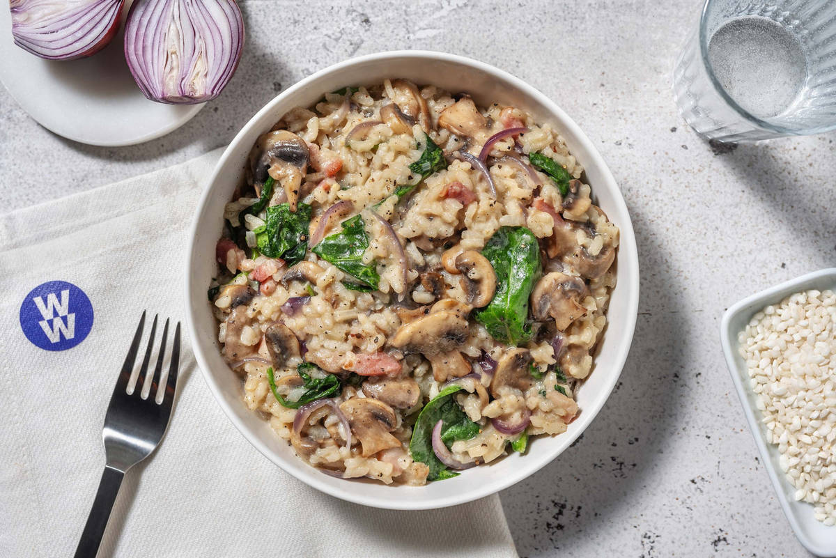 Stovetop Bacon and Mushroom Risotto