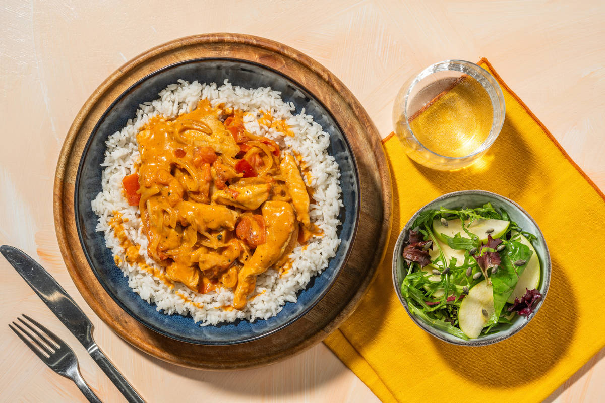 Snabb krämig kyckling stroganoff