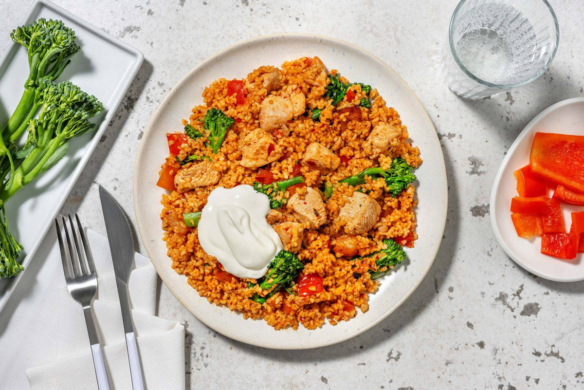 Spiced Chicken and Pepper Bulgur