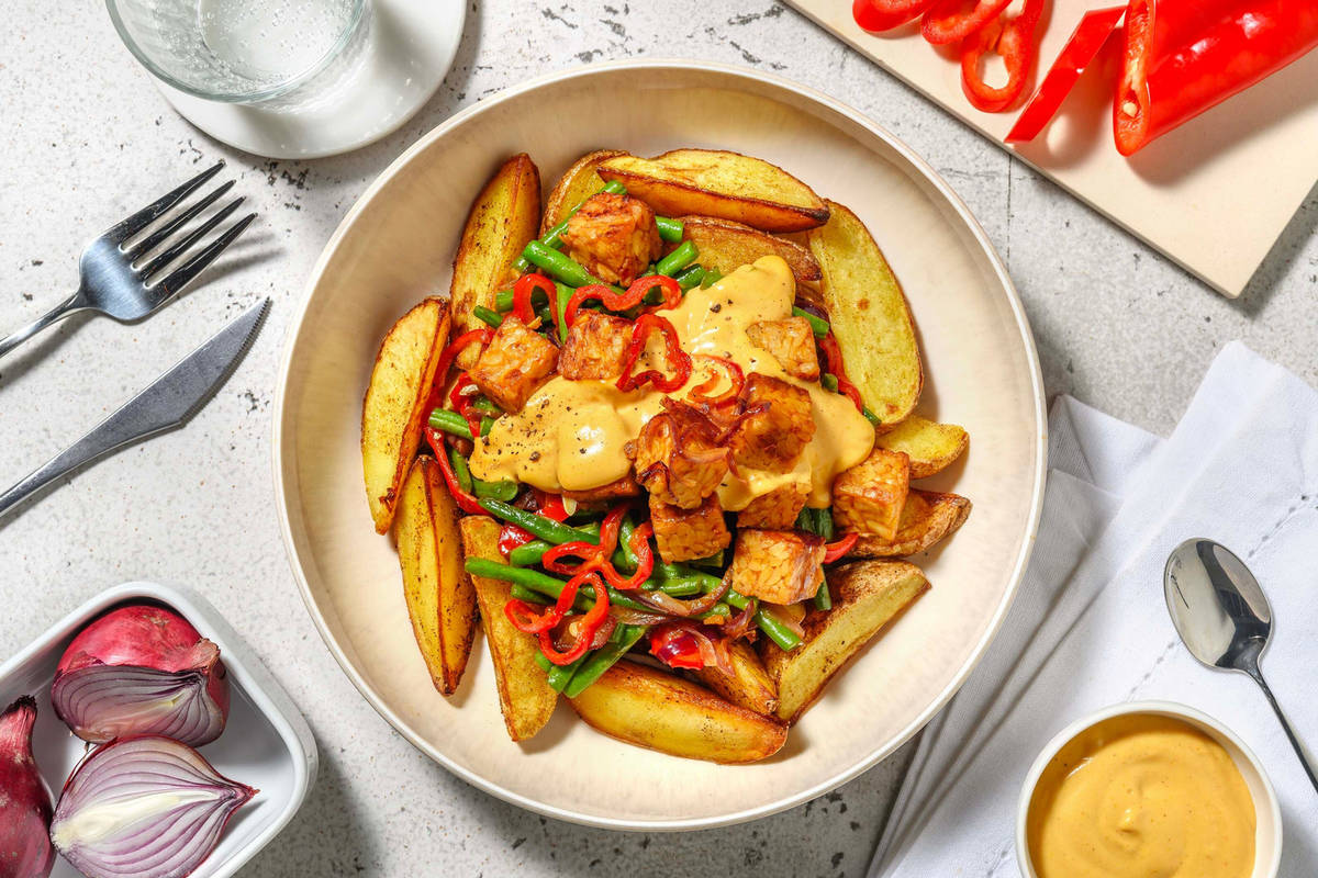 Roerbak Surinaamse stijl met tempeh
