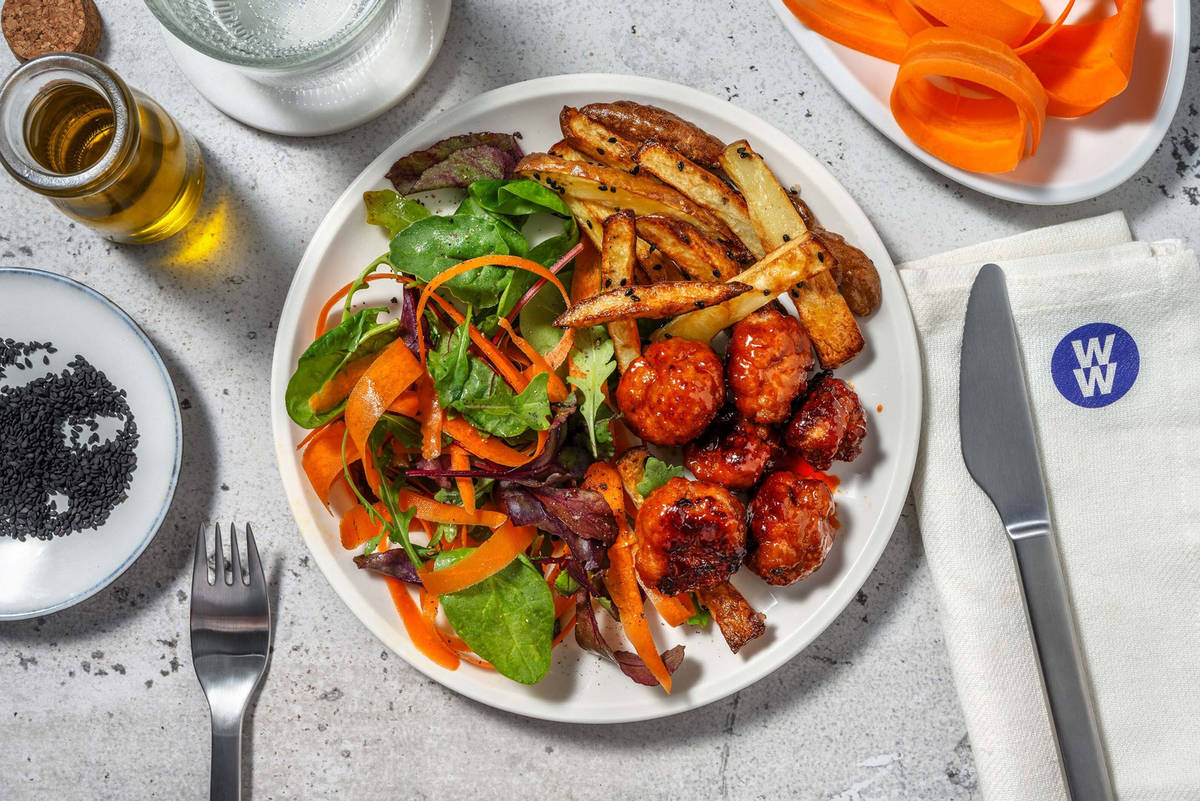 Gochujang Glazed Pork Meatballs