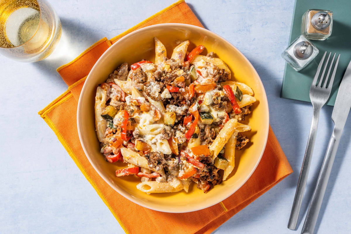Pastaschotel op z'n Grieks