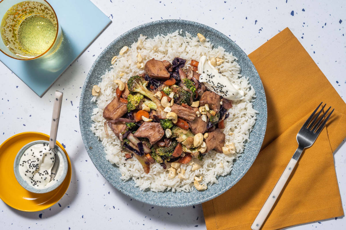 Vegetarisk teriyaki på vegobitar
