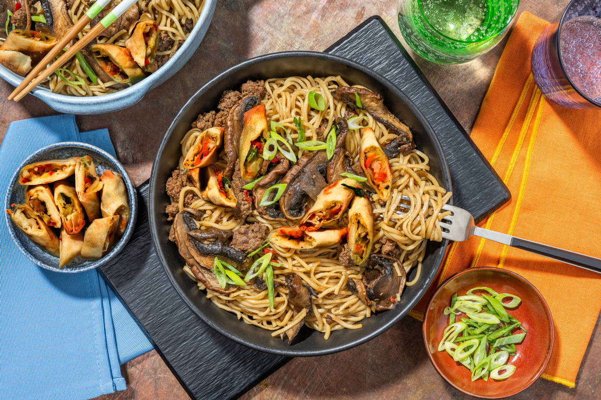 Bak Chor Mee au porc & nems poulet