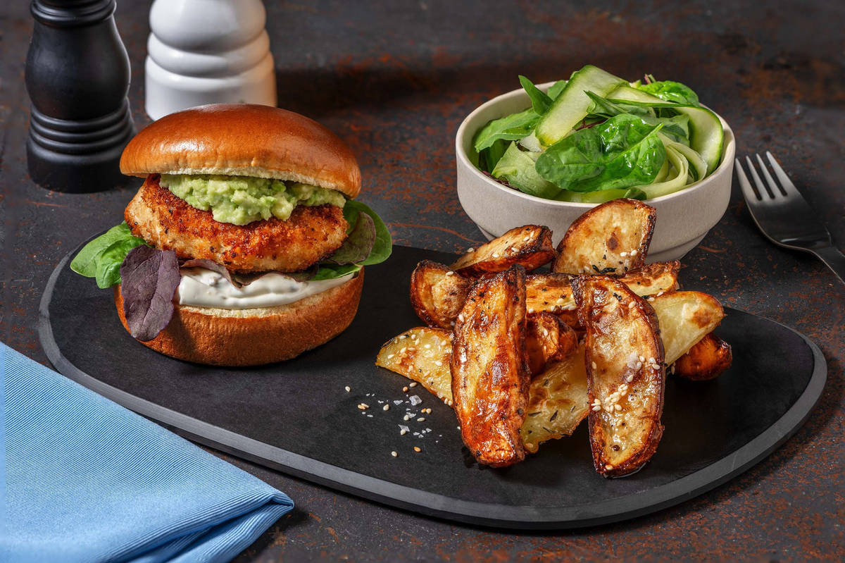 Le Crousti-Fondant : Burger poulet & avocat