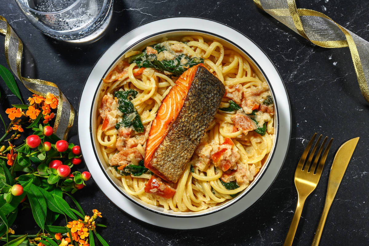 Saumon gourmet à la toscane & linguine