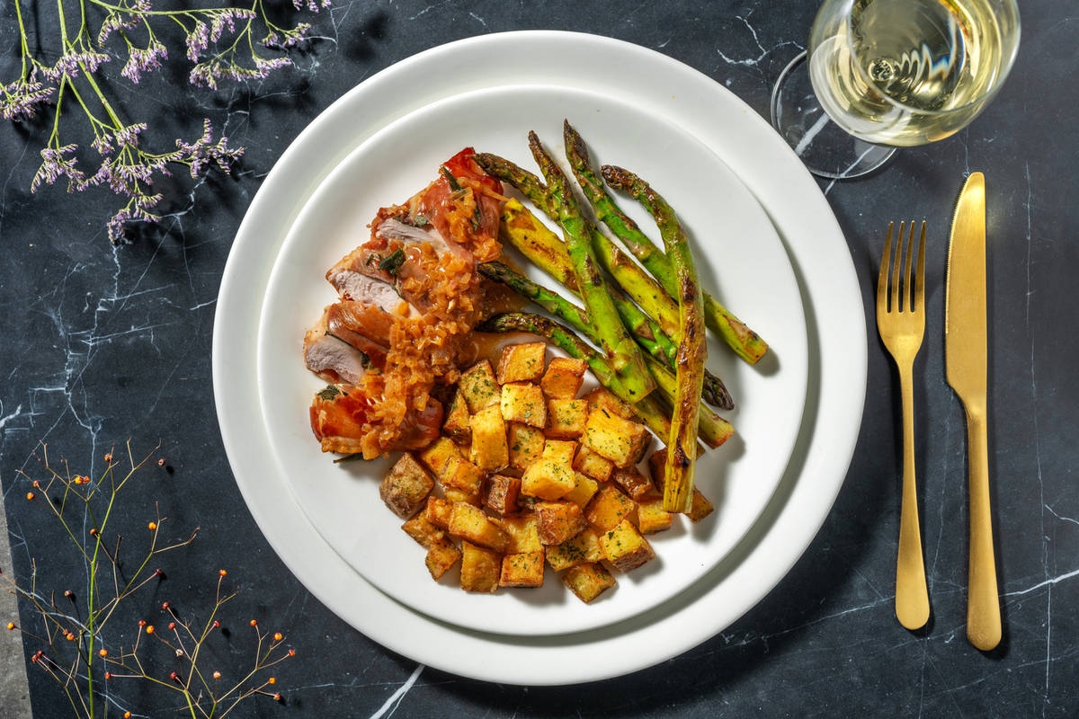 Serrano Ham Wrapped Chicken Saltimbocca