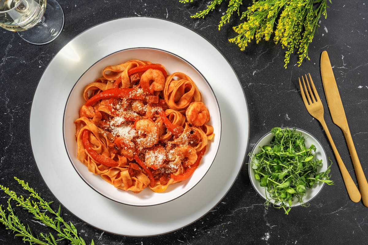 King Prawn and Chorizo Fresh Tagliatelle