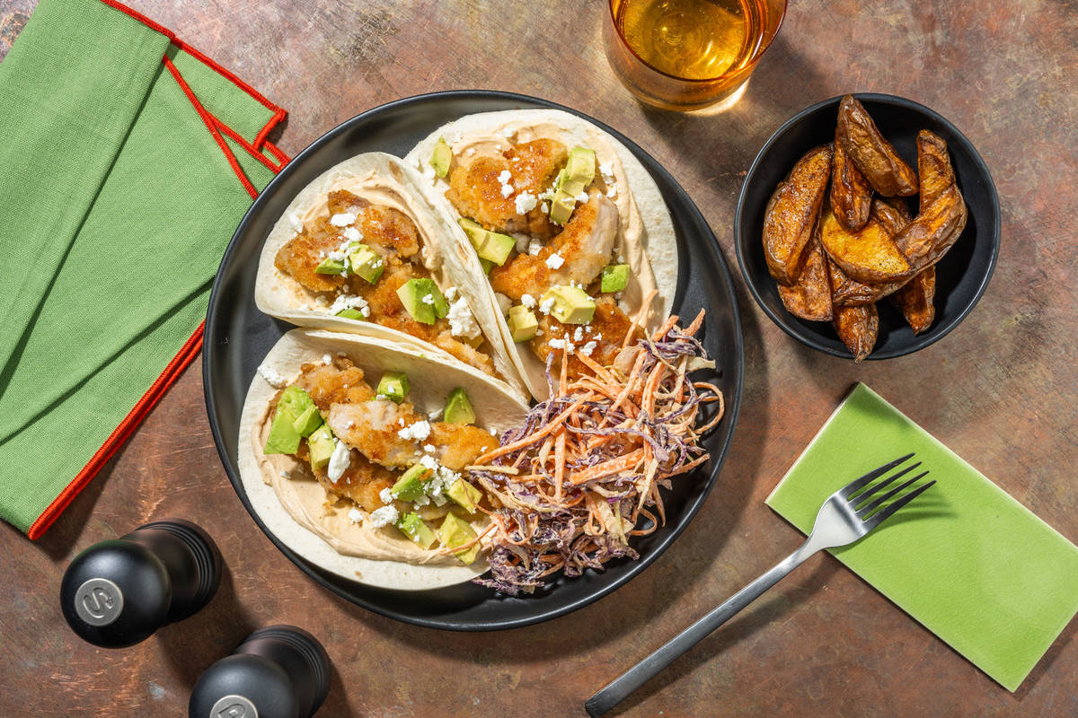 Crispy Breaded Chipotle Chicken Tacos