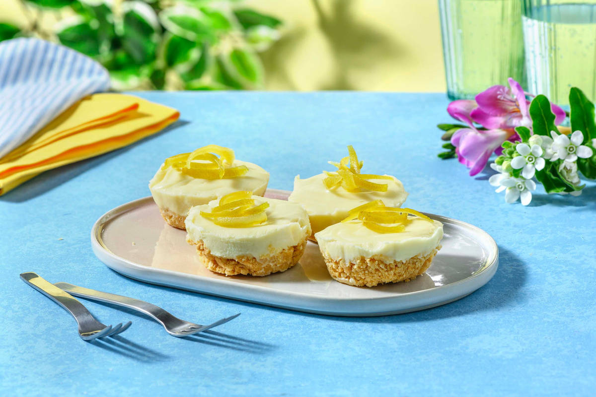 Lemony White Chocolate Cheesecakes