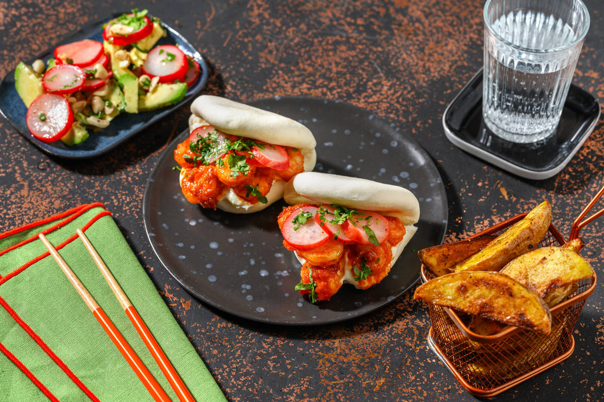 Red Thai Style Prawn Bao Buns