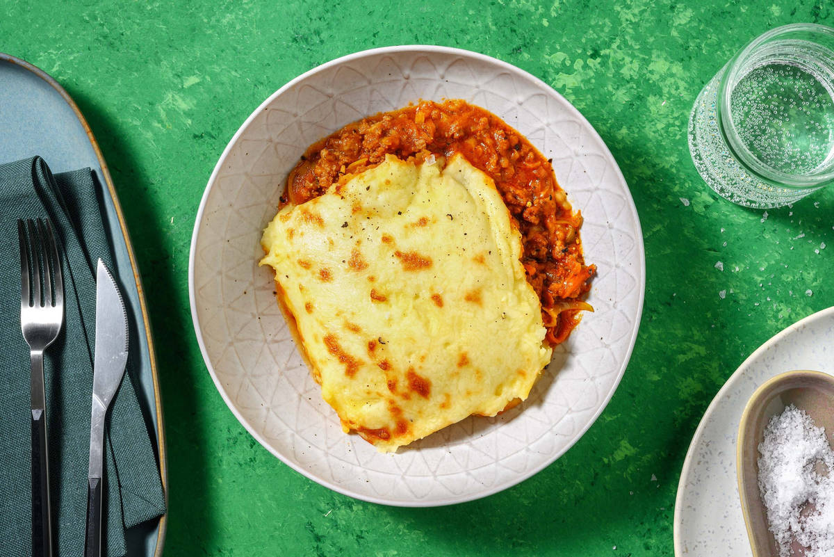 Cottage pie met gehakt en cheddar