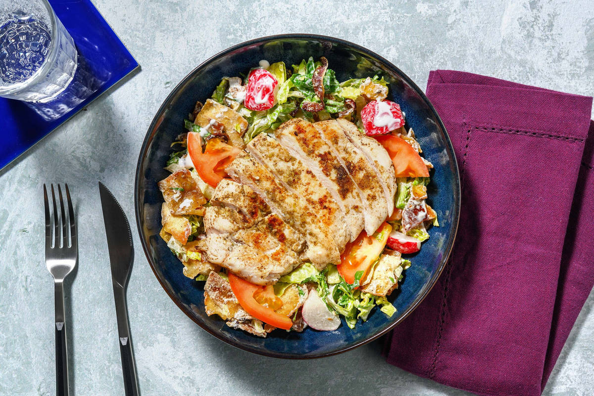 Fattoush Poulet Brotsalat mit Tomate